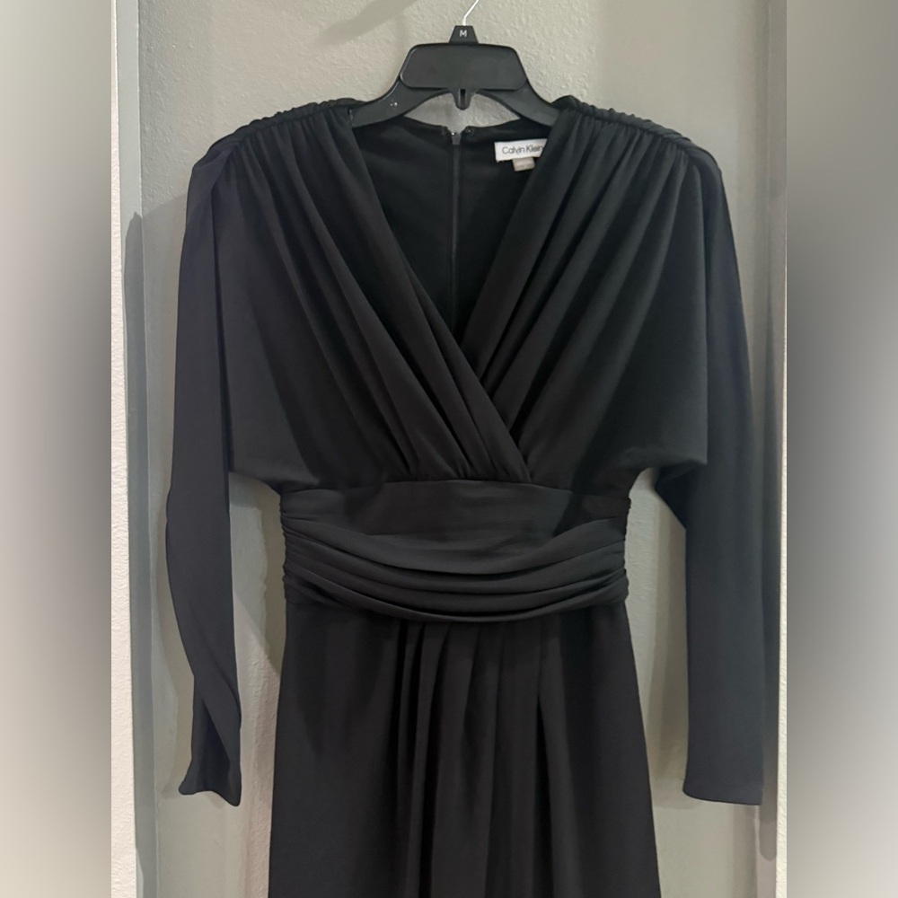 CALVIN KLEIN Ruched Jersey-Knit Gown Size 4 - Picture 5 of 7